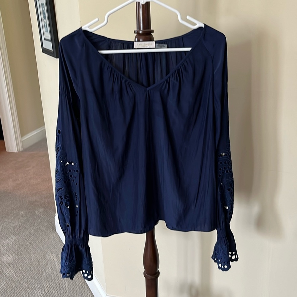 Beautiful silk navy top by Ramy Brook